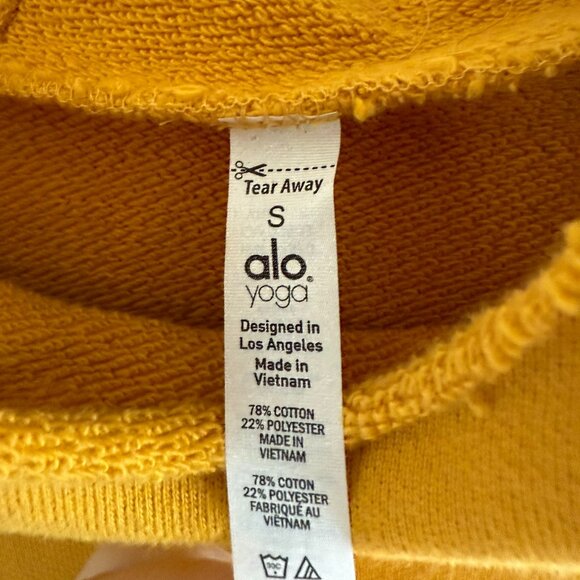 Alo Yoga Yellow Low Key Wide Sleeve Hoodie S - Picture 7 of 9